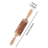 Maxbell Embossed Rolling Pin for Party Favors Thanksgiving Father and Mother's Gifts Style D