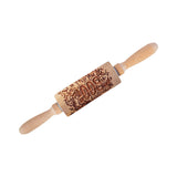 Maxbell Embossed Rolling Pin for Party Favors Thanksgiving Father and Mother's Gifts Style D