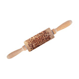 Maxbell Embossed Rolling Pin for Party Favors Thanksgiving Father and Mother's Gifts Style D