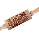 Maxbell Embossed Rolling Pin for Party Favors Thanksgiving Father and Mother's Gifts Style D