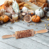 Maxbell Embossed Rolling Pin for Party Favors Thanksgiving Father and Mother's Gifts Style D