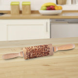 Maxbell Embossed Rolling Pin for Party Favors Thanksgiving Father and Mother's Gifts Style D