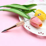 Beadable Pen Children Gift Office Lightweight Stationary Supplies Beaded Pen Shiny Champagne