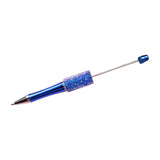 Beadable Pen Children Gift Office Lightweight Stationary Supplies Beaded Pen Shiny Deep Blue