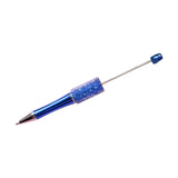 Beadable Pen Children Gift Office Lightweight Stationary Supplies Beaded Pen Shiny Deep Blue