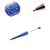 Beadable Pen Children Gift Office Lightweight Stationary Supplies Beaded Pen Shiny Deep Blue