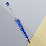 Beadable Pen Children Gift Office Lightweight Stationary Supplies Beaded Pen Shiny Deep Blue