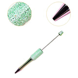 Beadable Pen Children Gift Office Lightweight Stationary Supplies Beaded Pen Shiny Light Green