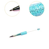 Beadable Pen Children Gift Office Lightweight Stationary Supplies Beaded Pen Shiny Blue