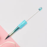 Beadable Pen Children Gift Office Lightweight Stationary Supplies Beaded Pen Shiny Blue