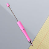 Beadable Pen Children Gift Office Lightweight Stationary Supplies Beaded Pen Simple Rose Red