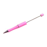 Beadable Pen Children Gift Office Lightweight Stationary Supplies Beaded Pen Simple Rose Red