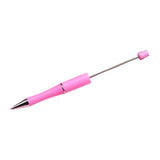 Beadable Pen Children Gift Office Lightweight Stationary Supplies Beaded Pen Simple Rose Red