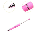 Beadable Pen Children Gift Office Lightweight Stationary Supplies Beaded Pen Simple Rose Red