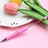 Beadable Pen Children Gift Office Lightweight Stationary Supplies Beaded Pen Simple Rose Red