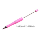 Beadable Pen Children Gift Office Lightweight Stationary Supplies Beaded Pen Simple Rose Red