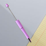 Beadable Pen Children Gift Office Lightweight Stationary Supplies Beaded Pen Simple Purple