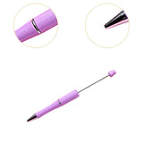 Beadable Pen Children Gift Office Lightweight Stationary Supplies Beaded Pen Simple Purple