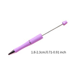 Beadable Pen Children Gift Office Lightweight Stationary Supplies Beaded Pen Simple Purple