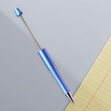 Beadable Pen Children Gift Office Lightweight Stationary Supplies Beaded Pen Simple Blue