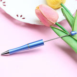 Beadable Pen Children Gift Office Lightweight Stationary Supplies Beaded Pen Simple Blue