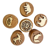 6 Pieces Wooden Stamps for Kids DIY Craft Decorations Children Animal Stamps