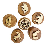 6 Pieces Wooden Stamps for Kids DIY Craft Decorations Children Animal Stamps