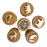 6 Pieces Wooden Stamps for Kids DIY Craft Decorations Children Animal Stamps