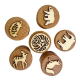 6 Pieces Wooden Stamps for Kids DIY Craft Decorations Children Animal Stamps