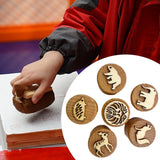 6 Pieces Wooden Stamps for Kids DIY Craft Decorations Children Animal Stamps