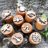 9x Wooden Stamps DIY Craft Creative for Art Kindergarten Toys Education Toys