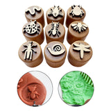 9x Wooden Stamps DIY Craft Creative for Art Kindergarten Toys Education Toys