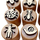 9x Wooden Stamps DIY Craft Creative for Art Kindergarten Toys Education Toys