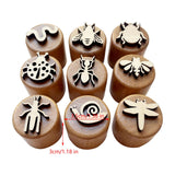 9x Wooden Stamps DIY Craft Creative for Art Kindergarten Toys Education Toys