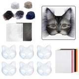 6Pcs Cat Mask Kit Crafts Animal Mask for Holiday Fancy Dress Party Halloween