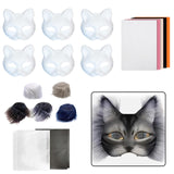 6Pcs Cat Mask Kit Crafts Animal Mask for Holiday Fancy Dress Party Halloween