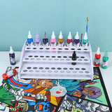 Maxbell Paints Holder Test Tube Rack for Inks Bottles 60 Bottles Organizing Pigments