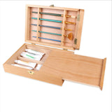 Artist Supply Storage Box Wood Art Tool Box for Markers Pastel Paint Brush