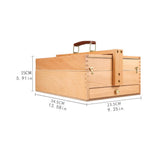 Wood Artist Supply Storage Box Case with Compartments and Drawer for Pastels