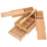 Wood Artist Supply Storage Box Case with Compartments and Drawer for Pastels