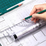 Maxbell Measuring Rolling Ruler Drawing Roller Ruler for Measurements Office Artists