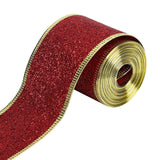 2inch x 90 Yards Christmas Wired Edge Ribbon Flexible for Christmas Projects Red