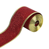 2inch x 90 Yards Christmas Wired Edge Ribbon Flexible for Christmas Projects Red