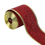 2inch x 90 Yards Christmas Wired Edge Ribbon Flexible for Christmas Projects Red