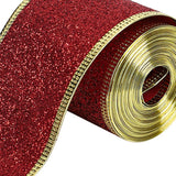 2inch x 90 Yards Christmas Wired Edge Ribbon Flexible for Christmas Projects Red