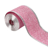 2inch x 90 Yards Christmas Wired Edge Ribbon Flexible for Christmas Projects Pink