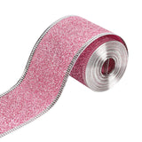 2inch x 90 Yards Christmas Wired Edge Ribbon Flexible for Christmas Projects Pink