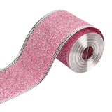 2inch x 90 Yards Christmas Wired Edge Ribbon Flexible for Christmas Projects Pink