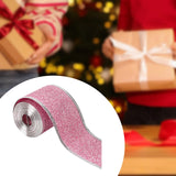 2inch x 90 Yards Christmas Wired Edge Ribbon Flexible for Christmas Projects Pink