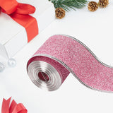 2inch x 90 Yards Christmas Wired Edge Ribbon Flexible for Christmas Projects Pink